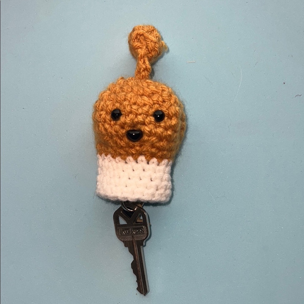 Crochet Key Cover in Orange and White